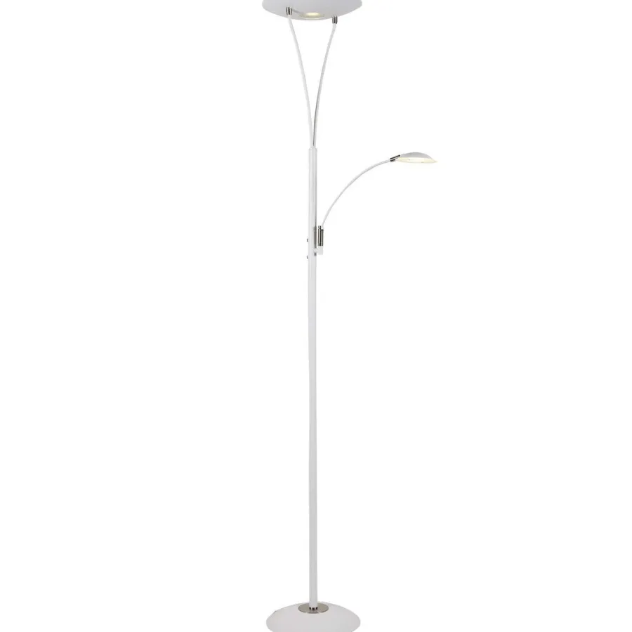 Discount Ms - belysning Lea gulvlampe m/lesearm 25+5W 180 cm 3000 Kelvin - Dimbar Hvit