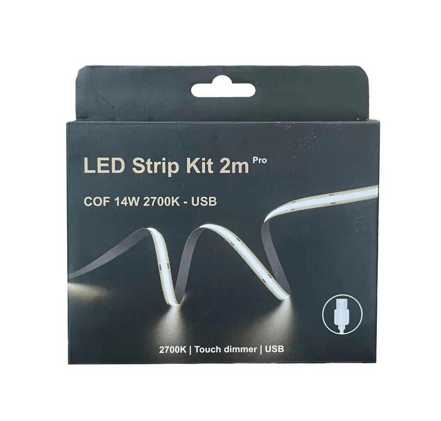 Hot NorDesign LED Strip kit 14W 2700 Kelvin med USB og dimmer - 2 meter Hvit
