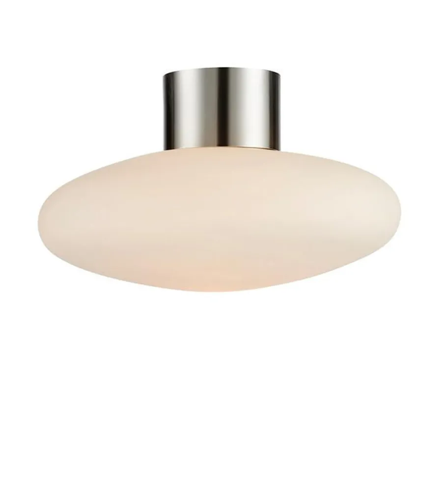 Hot Marksløjd Locus vegg/taklampe - Opal/Stålfarget - Stål / Opal