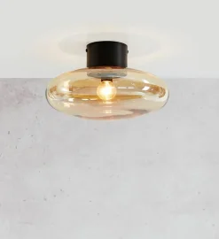 Marksløjd Locus vegg/taklampe - Svart/Amberfarget - Svart / Amber