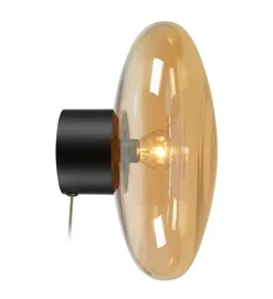 Marksløjd Locus vegg/taklampe - Svart/Amberfarget - Svart / Amber