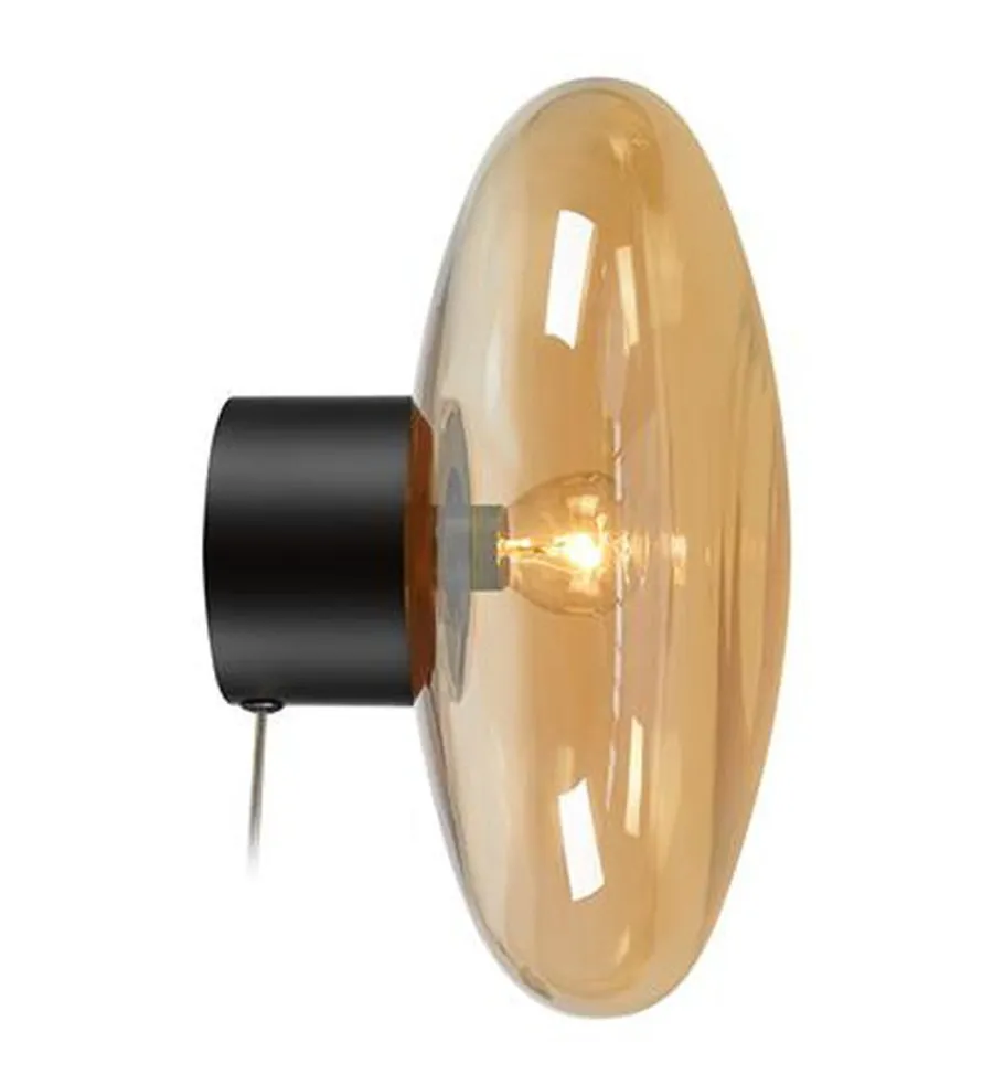 Marksløjd Locus vegg/taklampe - Svart/Amberfarget - Svart / Amber