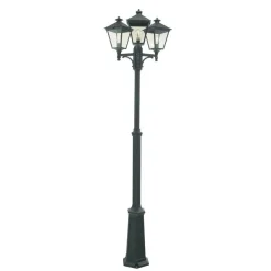 Outlet Norlys London 483 lyktestolpe 185-275 cm 3 lyktehoder - Svart