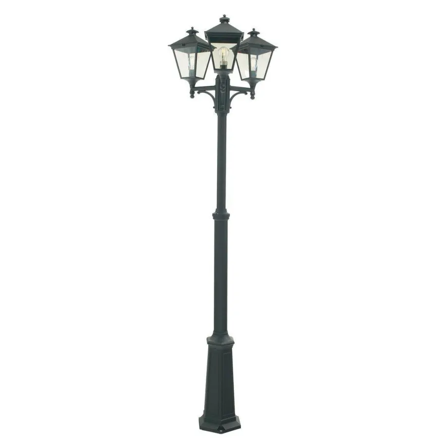 Outlet Norlys London 483 lyktestolpe 185-275 cm 3 lyktehoder - Svart