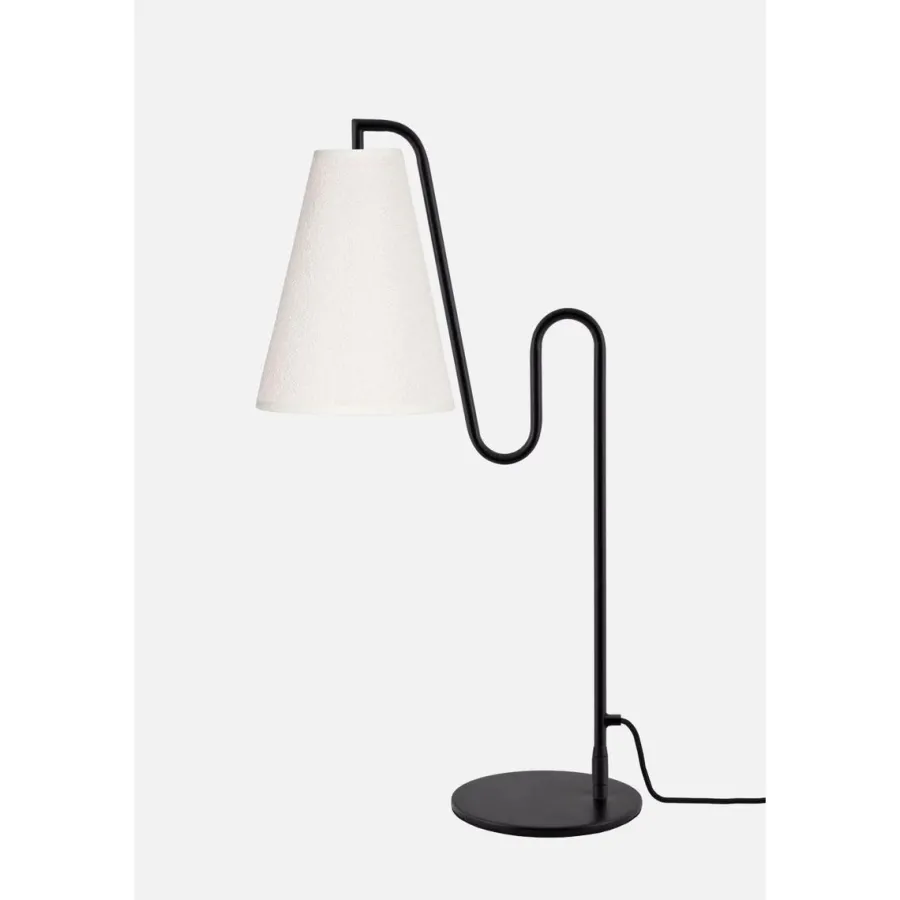 Best Globen Lighting Lou bordlampe Svart / Hvit bouclé