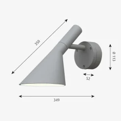 Sale Louis Poulsen AJ 50 utendørs vegglampe - Aluminium Grå