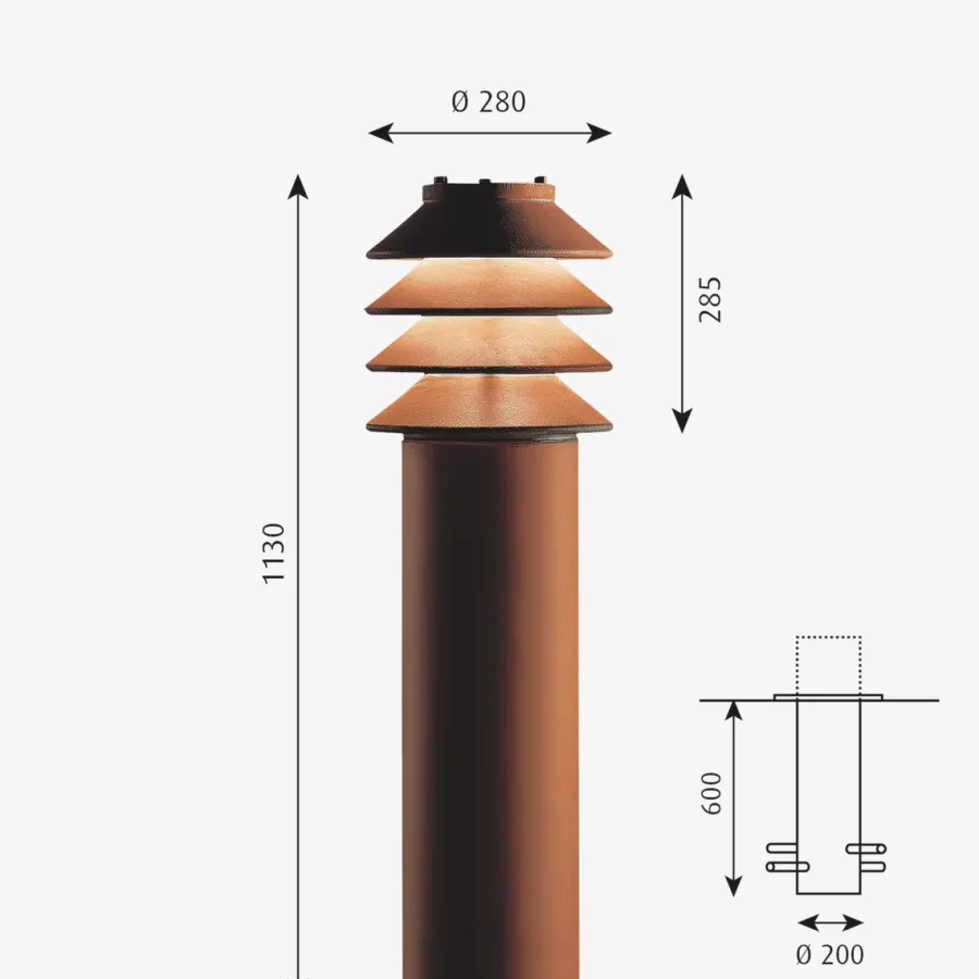 Discount Louis Poulsen Bysted Pullert Mast F/Nedgraving - Corten