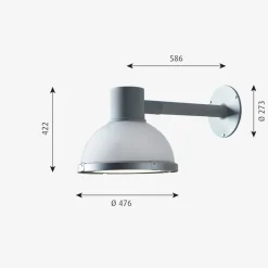 Hot Louis Poulsen LP Icon utendørs vegglampe Nattdim - Aluminium Grå