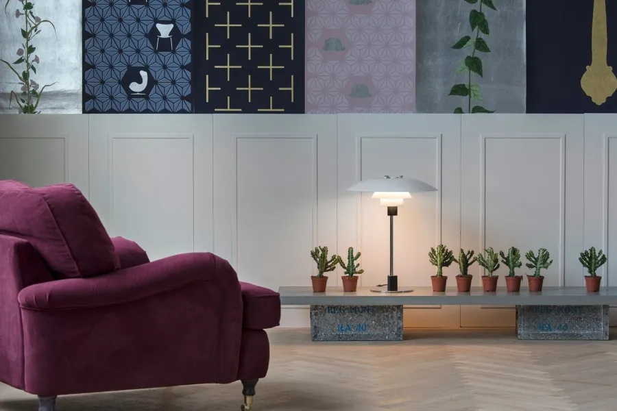 Outlet Louis Poulsen PH 4/3 bordlampe Hvit Krom / Opal