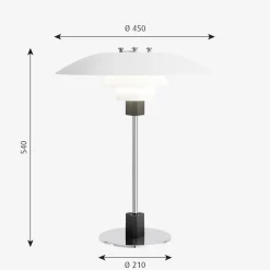 Outlet Louis Poulsen PH 4/3 bordlampe Hvit Krom / Opal
