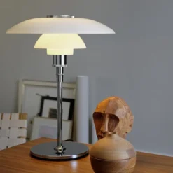 Hot Louis Poulsen PH 4½-3½ glass bordlampe Hvit Krom / Opal