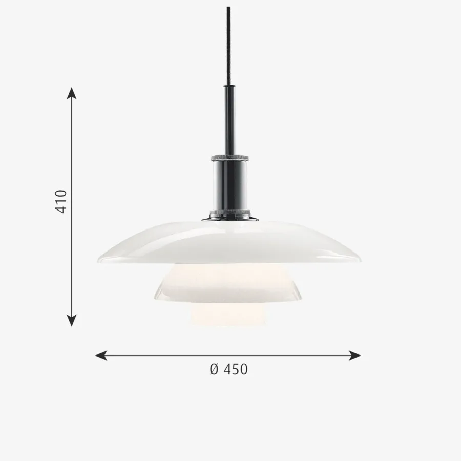 Online Louis Poulsen PH 41/2-4 Glass Pendel Krom / Opal