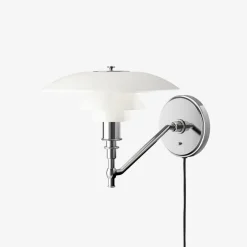Best Louis Poulsen PH 3/2 Vegglampe Hvitt opalt glass - Krom / Opal