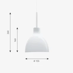 Outlet Louis Poulsen Toldbod Glass Pendel Ø15 Hvit