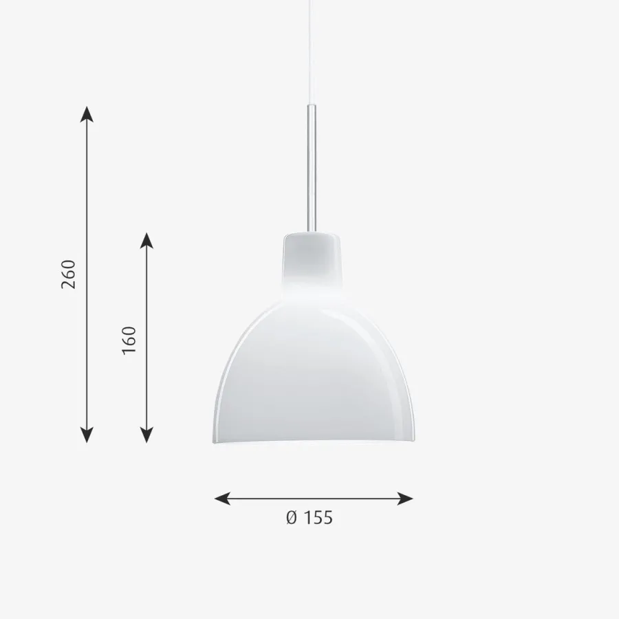 Outlet Louis Poulsen Toldbod Glass Pendel Ø15 Hvit
