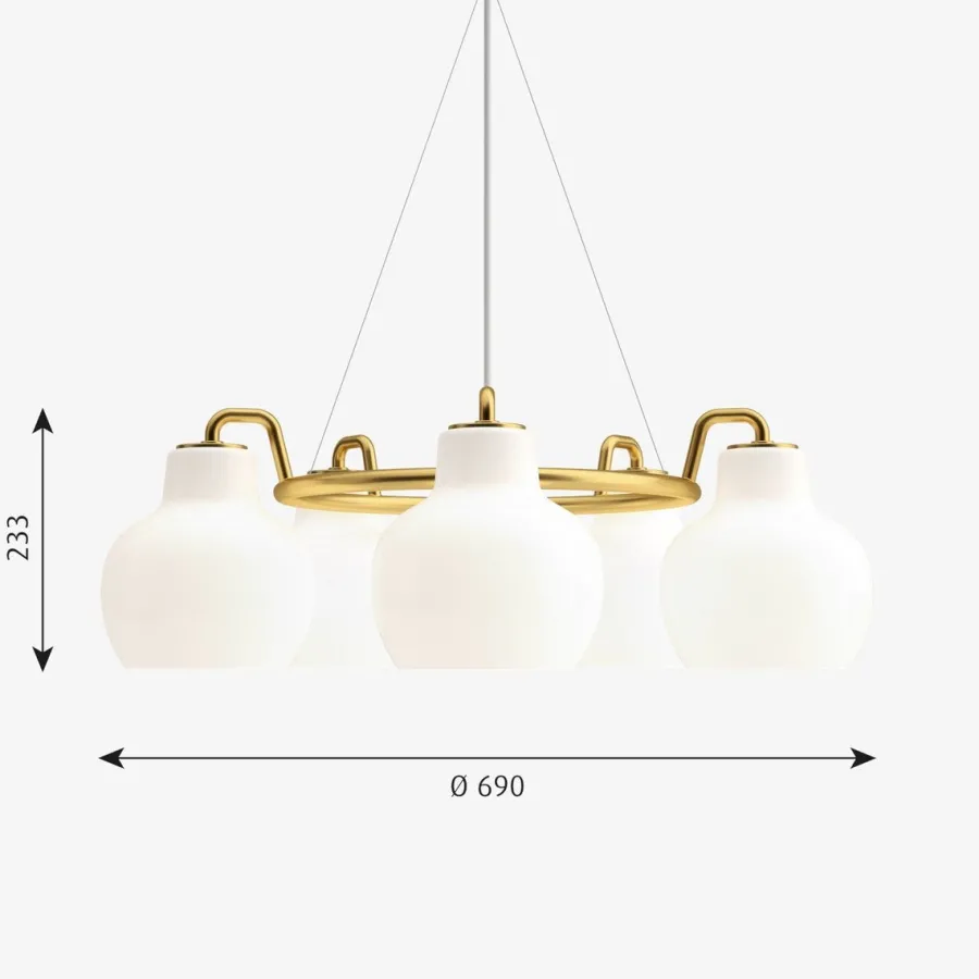 Sale Louis Poulsen VL Ring Crown 5 taklampe Messing / Opal