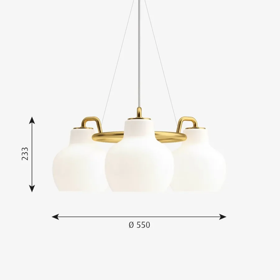 Outlet Louis Poulsen VL Ring Crown 3 taklampe Messing / Opal