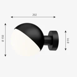 Outlet Louis Poulsen VL Studio Vegglampe u/ledning Svart / Opal