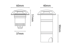 Outlet Sg Armaturen As Luna Deco 3 uplight utendørs 3W 3000 Kelvin IP67 - Rustfritt Stål