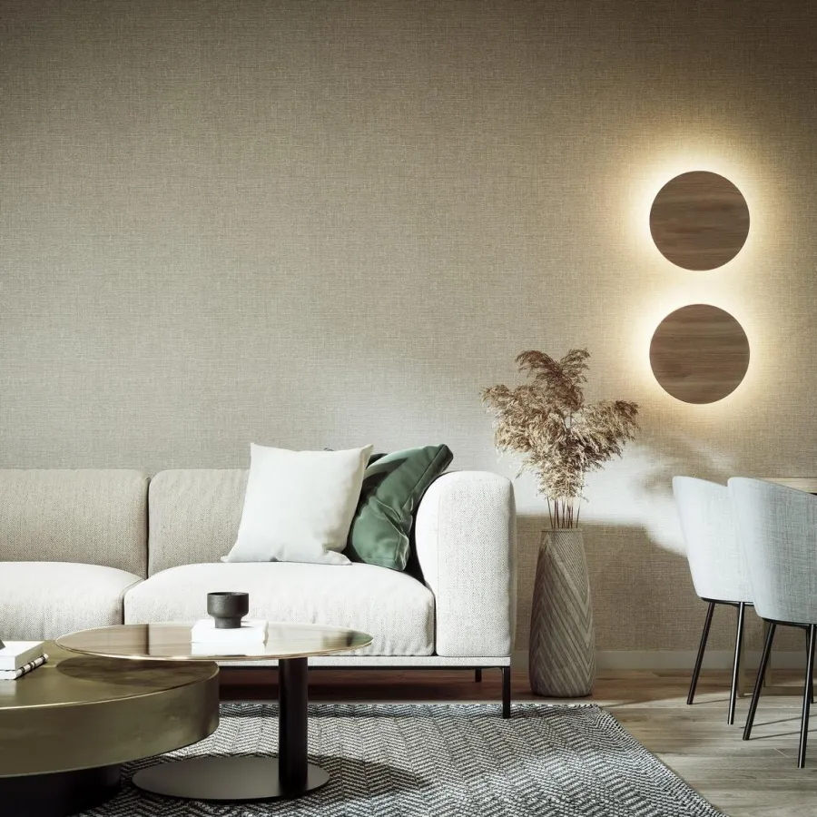 Online TK Lighting Luna wood vegglampe 40 cm Eik