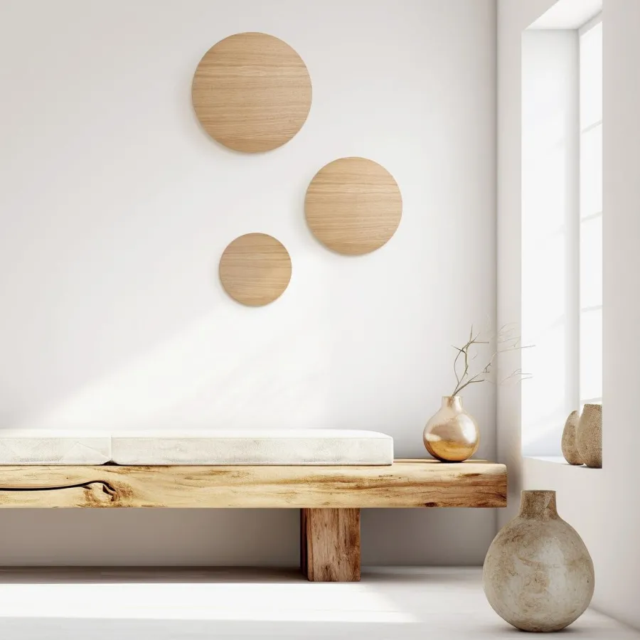 Online TK Lighting Luna wood vegglampe 40 cm Eik