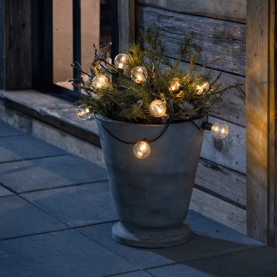 Discount Konstsmide Lysslynge 20 lys, plast - Amber