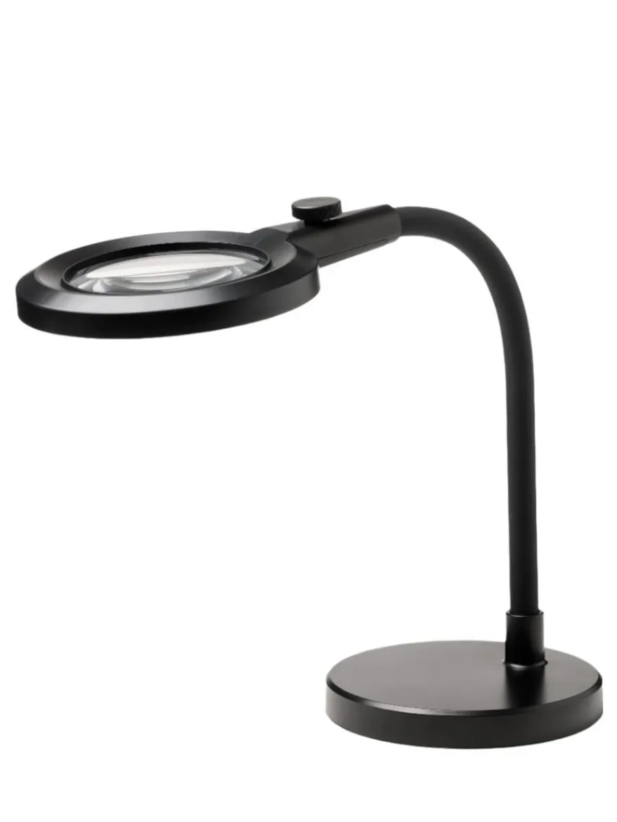 Clearance Halo Designs Magni portabel oppladbar bordlampe med forstørrelsesglass Svart