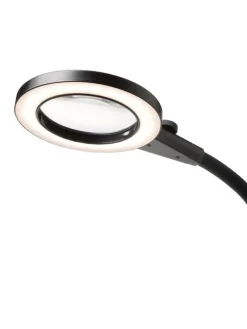 Hot Halo Designs Magni portabel oppladbar gulvlampe med forstørrelsesglass Svart