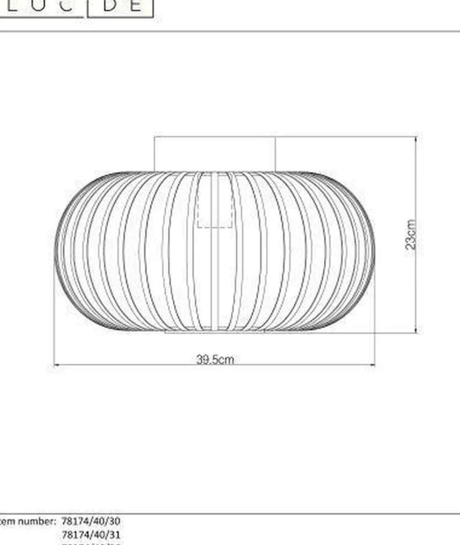 Outlet Lucide Manuela taklampe 40 cm Svart