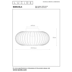 Outlet Lucide Manuela taklampe 40 cm Svart