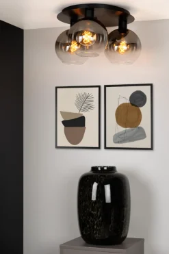 Sale Lucide Marius taklampe 3 Svart / Røyk