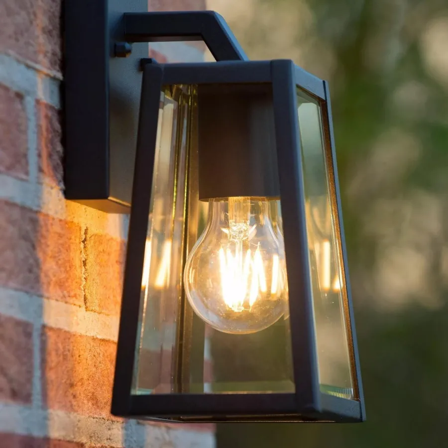 New Lucide Matsol vegglampe utendørs E27 - Svart