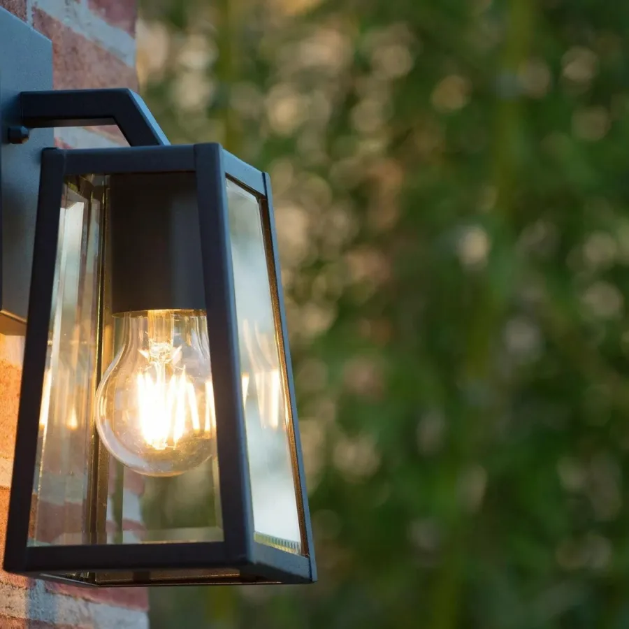 New Lucide Matsol vegglampe utendørs E27 - Svart