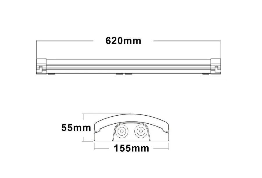 NorDesign Mega Batten lysarmatur 20W 3000/4000K IP44 - 62 cm Hvit