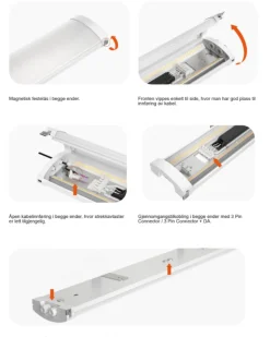 Outlet NorDesign Mega Batten lysarmatur 47W 3000/4000K IP44 - 151 cm Hvit