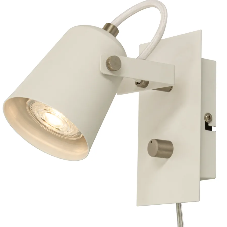 Clearance Aneta Lighting Metz vegglampe Hvit