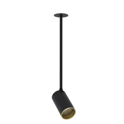 Discount Nowodvorski Mono medium lang enkel innfelt takspot - Svart/Gullfarget Svart / Gull