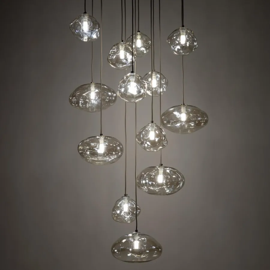 TK Lighting Nebia rondell takpendel 13-lys Brun