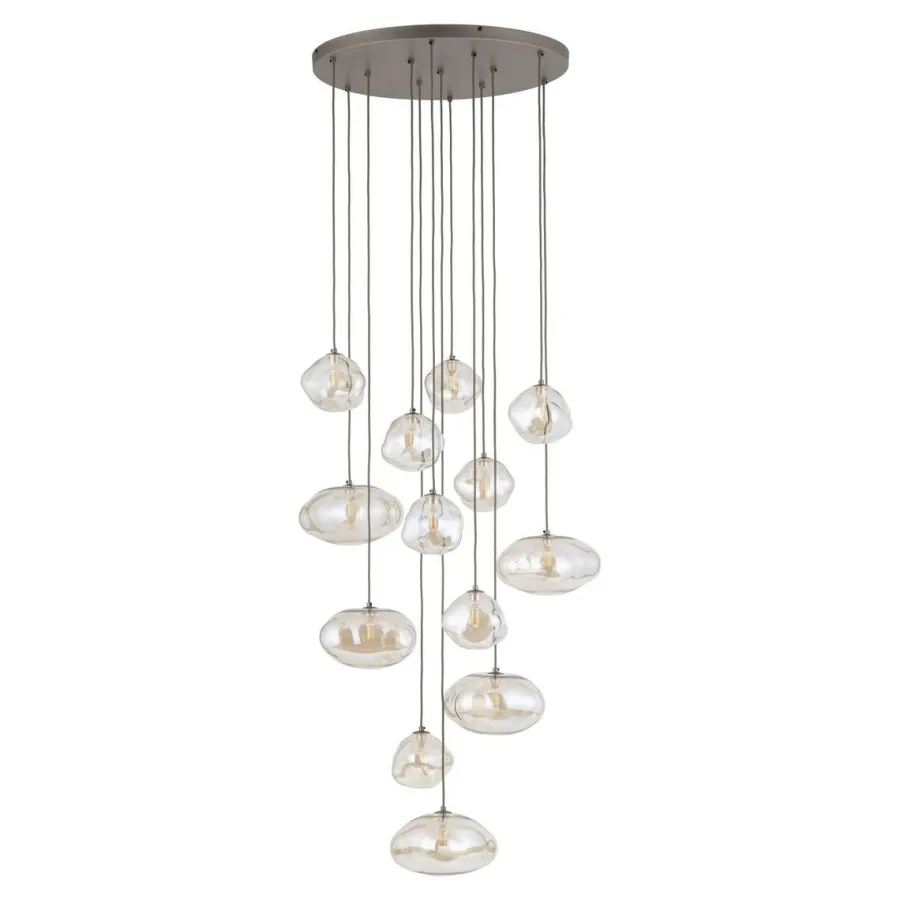 TK Lighting Nebia rondell takpendel 13-lys Brun