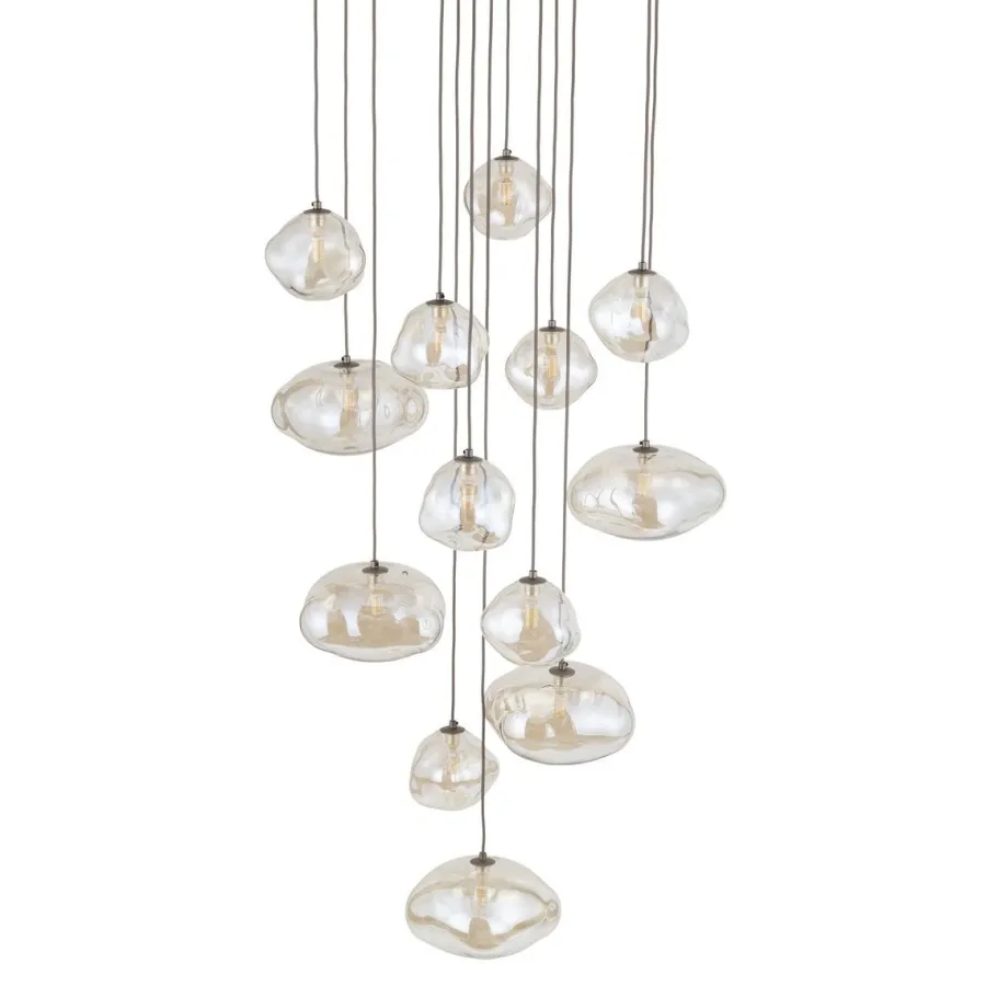 TK Lighting Nebia rondell takpendel 13-lys Brun