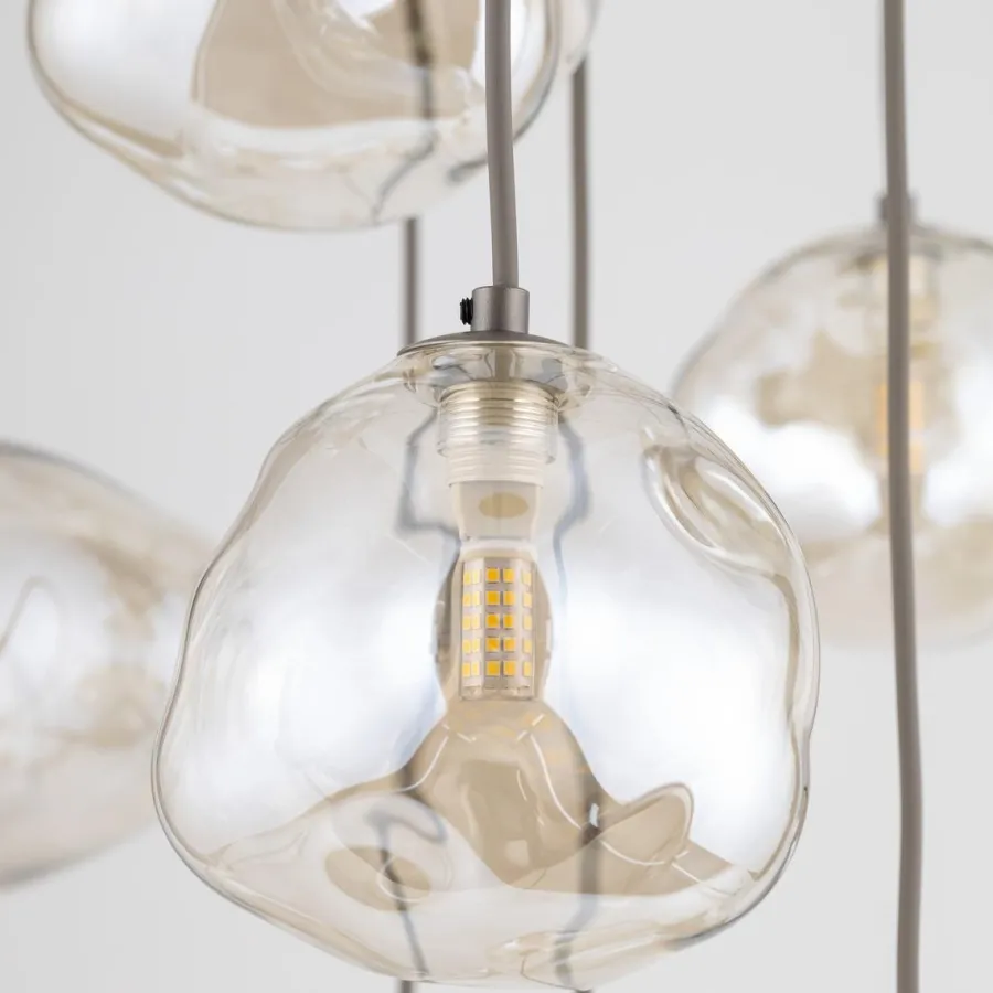 TK Lighting Nebia rondell takpendel 13-lys Brun