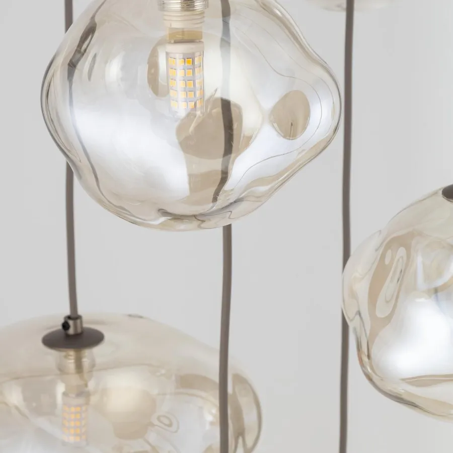 TK Lighting Nebia rondell takpendel 13-lys Brun