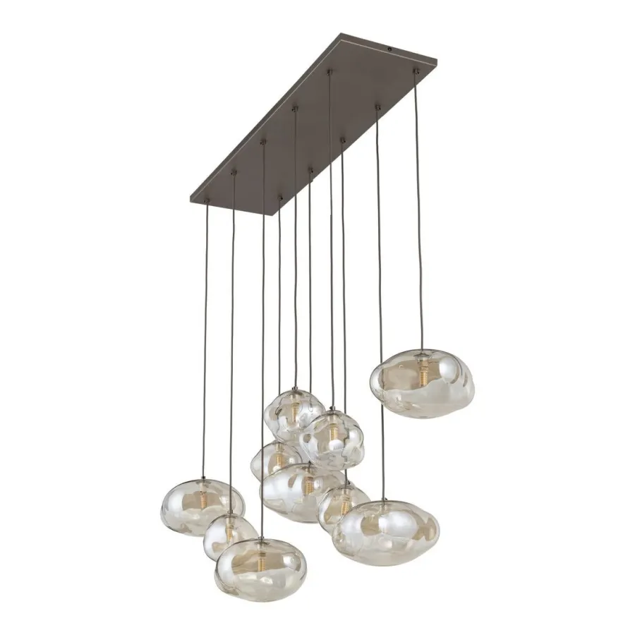 Discount TK Lighting Nebia takpendel 10-lys Brun