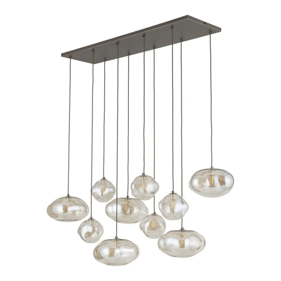 Discount TK Lighting Nebia takpendel 10-lys Brun