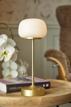 Online Ms - belysning Nellie bordlampe - Oppladbar Hvit / Messingfarget