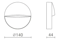 Online NorDesign Nerine 140 vegglampe utensdørs 3,2W coloure switch 3000/4000K IP65 - grå Antrasitt