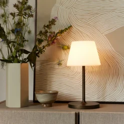Halo Designs New Northern bordlampe oppladbar utendørs IP44 2W - Hvit/Antikk kobberfarget Messing