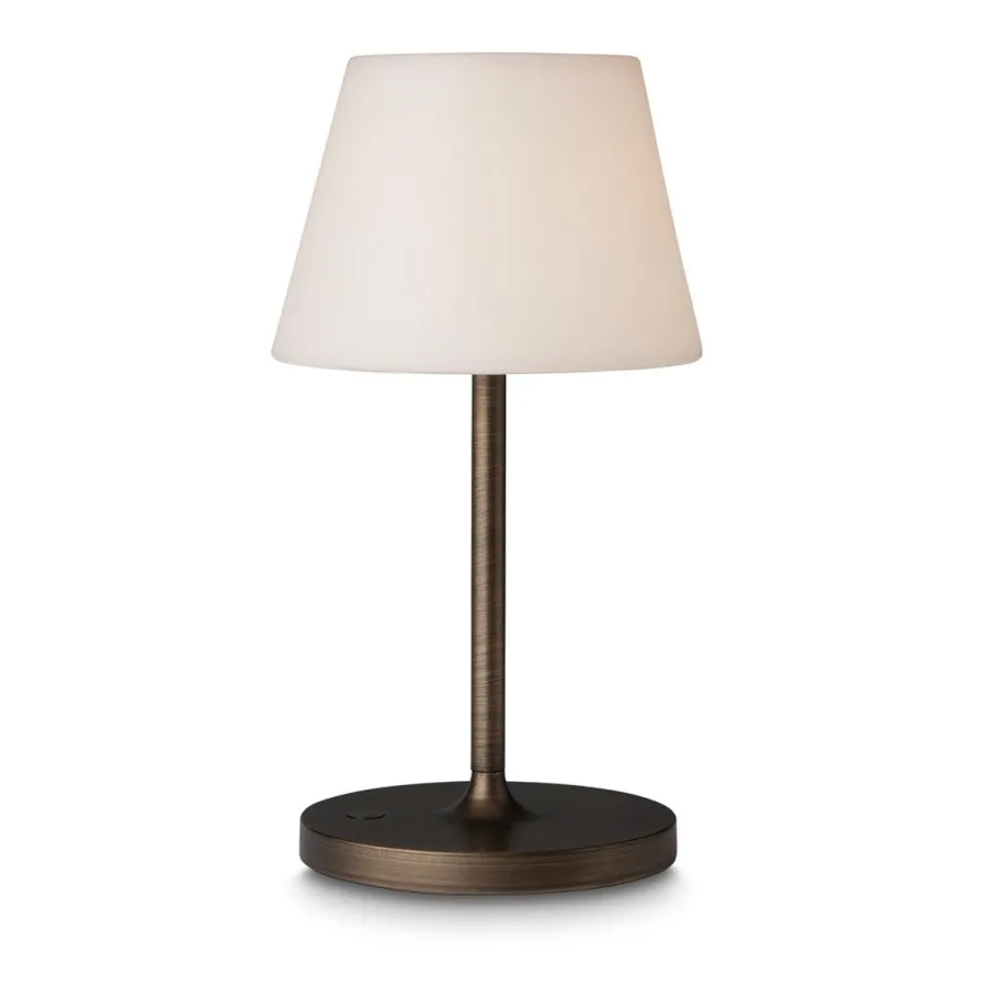 Discount Halo Designs New Northern bordlampe oppladbar utendørs IP44 2W - Hvit/Antikk farget Messing