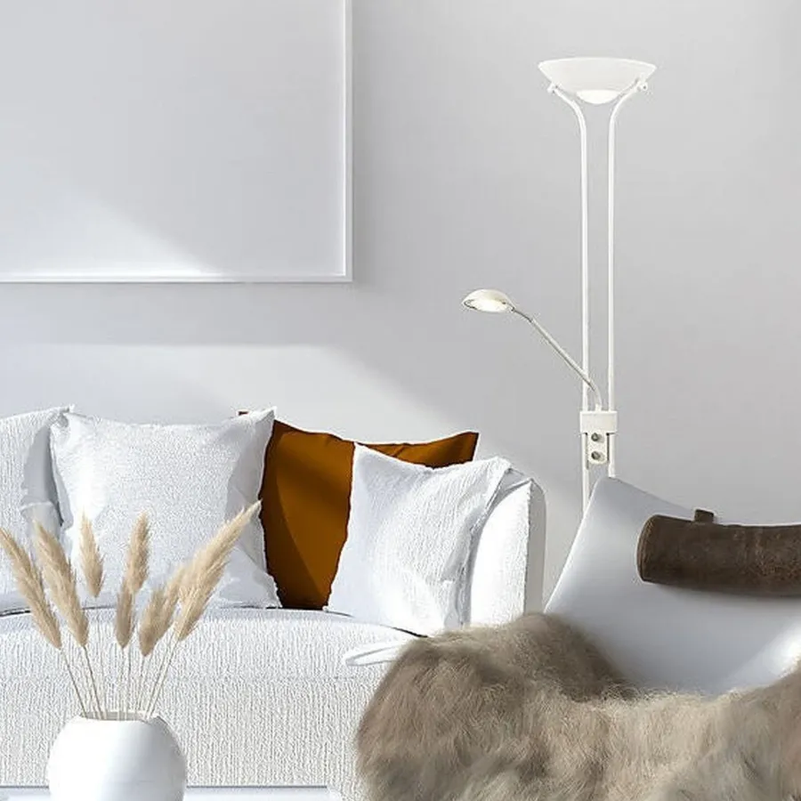 Aneta Lighting Nice gulvlampe uplight med leselysarm
