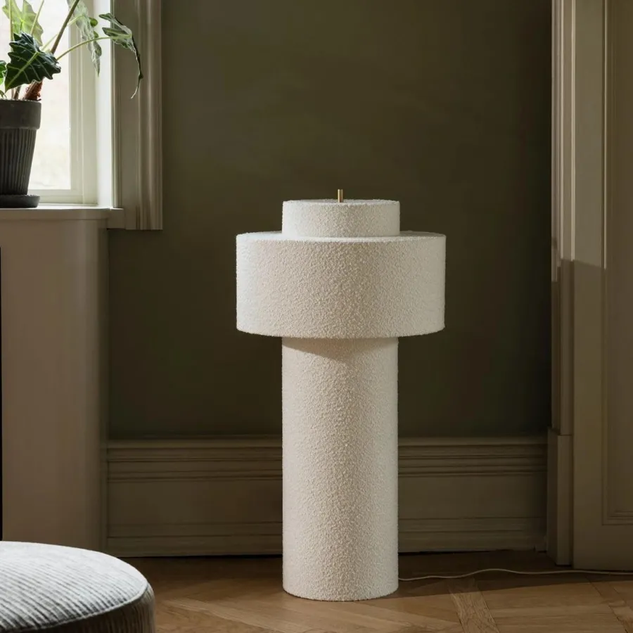 Best Globen Lighting Noah gulvlampe Hvit bouclé
